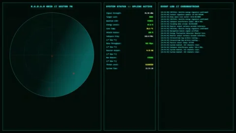 Retro-futuristic tracker UI animation. Video stock 308195697