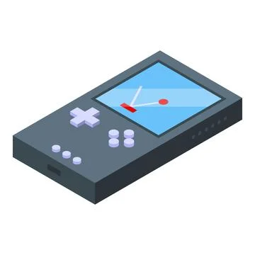 Retro game console icon isometric vector. Audio design Stock Illustration