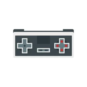 Retro game controller icon, flat style Stock Illustration