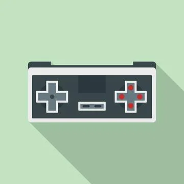 Retro game controller icon, flat style Stock Illustration