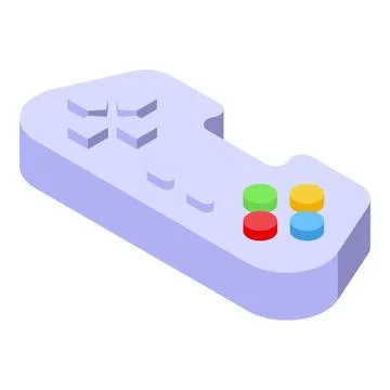 Retro game controller, playing classic arcade games with isometric style Stock Illustration