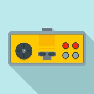 Retro game joystick icon, flat style Illustrazione stock