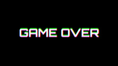 Retro Game Over Glitch Screen Digital Error Animation Stock Footage 315821627