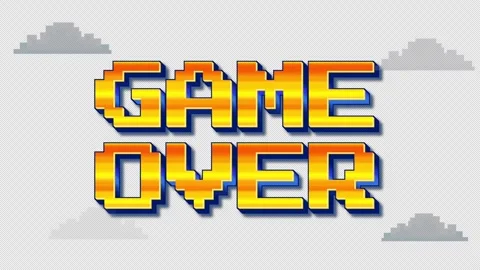 Retro Game over loop on alpha channel transparent background Stock Footage 343672947