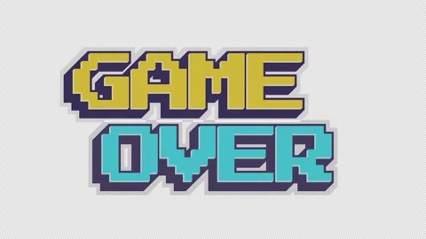 Retro Game over loop on alpha channel transparent background Stock Footage 343673424