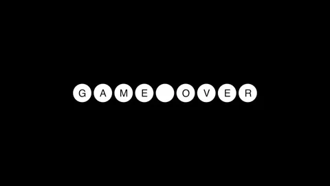 Retro Game Over Screen Glitch Effect Gaming Asset 4K Stock Footage 332143092