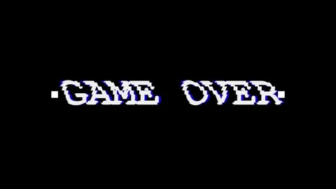 Retro Game Over text animation on black background Stock Footage 345207853