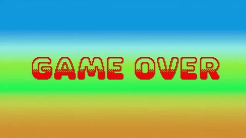 Retro game over title animation, arcade gaming title animation Stock Footage 287199713