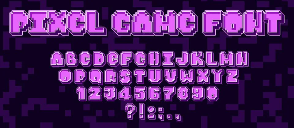 Retro game pixel typography Stock Illustration