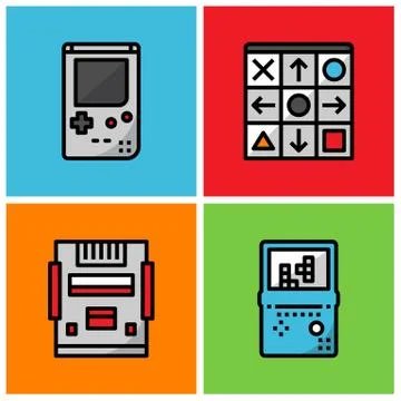 Retro game player Illustrazione stock
