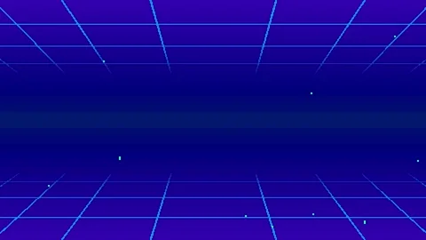 Retro game style 3D grid background animation Stock Footage 315195334