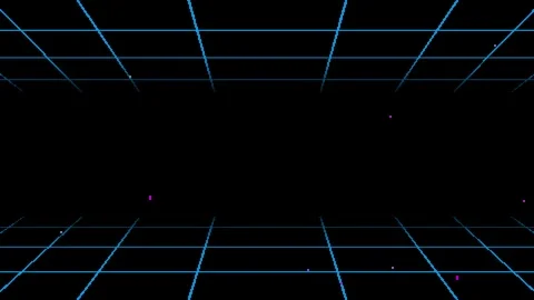 Retro game style 3D grid background animation Stock Footage 315195335