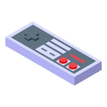 Retro gamepad lying in isometric view showing buttons イラスト素材