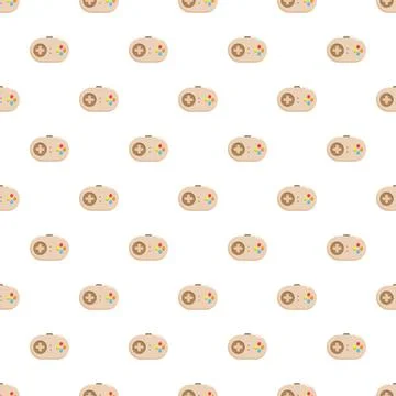Retro gamepad seamless pattern for video gaming background 库存插图