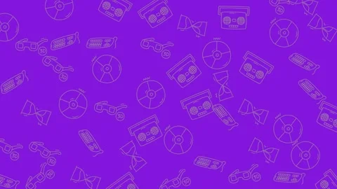 Retro Gaming Controller Pattern on Purple Background. Stock Footage 319219327