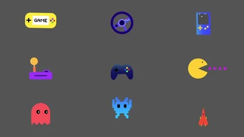 Retro Gaming Icons for After Effects Stock After Effects