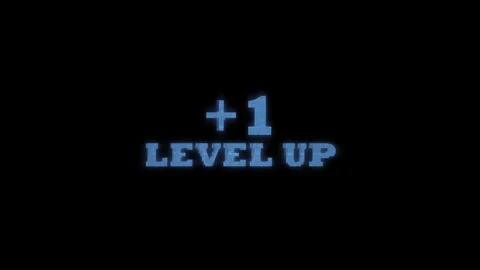 Retro gaming 'level up' text animation with blue pixelated font with text Stock Footage 345567789