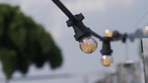 Retro garland with string lights. Stock Footage 293224830