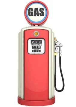 Retro gas pump 3D render Stock Illustration