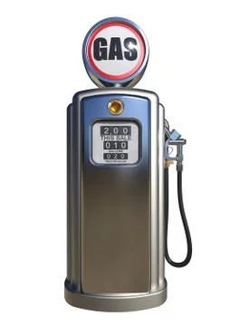 Retro gas pump 3D render Stock Illustration