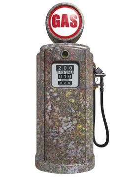 Retro gas pump 3D render Stock Illustration