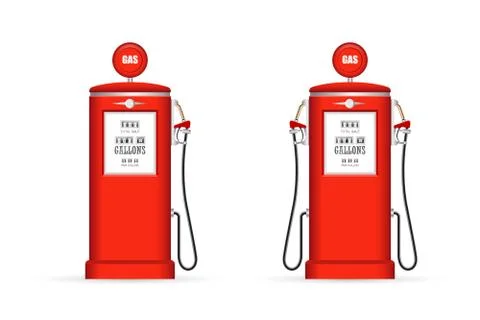 Retro gas pump vector illustration isolated on white background Stock Illustration