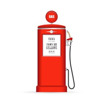 Retro gas pump vector illustration isolated on white background Stock Illustration
