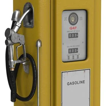 Retro Gas Pump Yellow 3D Model ~ 3D Model #90659318 | Pond5