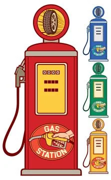 Retro gasoline pump Stock Illustration