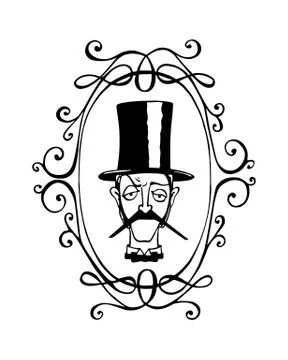 Retro gentleman illustration Stock Illustration