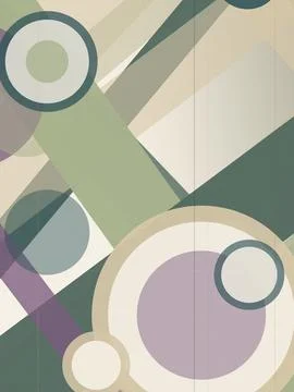 Retro geometric abstract background with overlapping circles and angles in .. Stock Illustration
