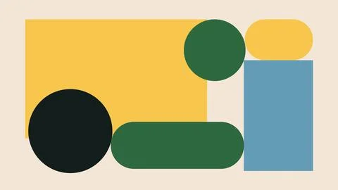 Retro Geometric Abstract Composition Background Stock Illustration