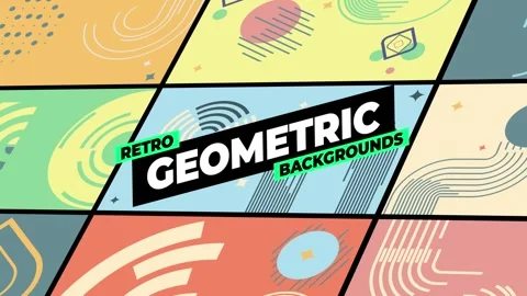 Retro Geometric Backgrounds 스톡 After Effects