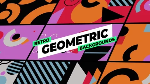 Retro Geometric Backgrounds After Effects stock