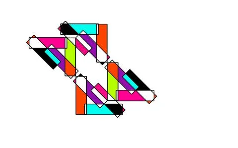 Retro Geometric Blocks Stock Illustration