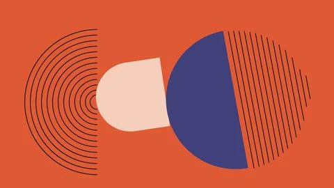 Retro geometric circle background Stock Illustration