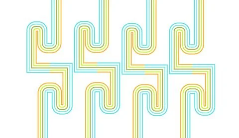 Retro geometric colorful pattern creating connected stripes Stockillustratie