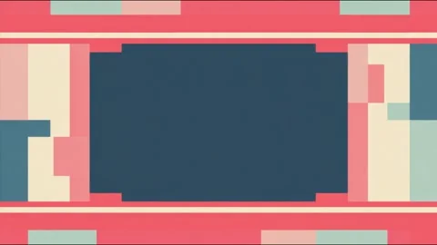 Retro geometric decorative border frame with central copy space sliding pat.. Stock Footage 339791700