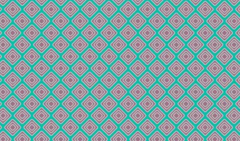 Retro Geometric Diamond Pattern Seamless Background Turquoise Mauve Tiled W.. Stock Illustration