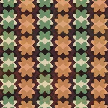 Retro geometric flowers seamless pattern Stock Illustration