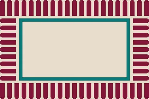 Retro geometric frame border design with empty copy space for text Stock Illustration