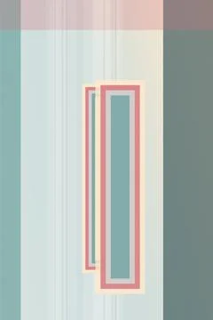 Retro geometric frame pattern with layered rectangles in pastel pink and te.. Illustrazione stock