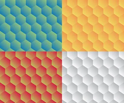 Retro geometric hexagon seamless pattern Stock Illustration