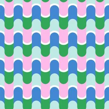 Retro geometric interlocking scales pattern Stock Illustration