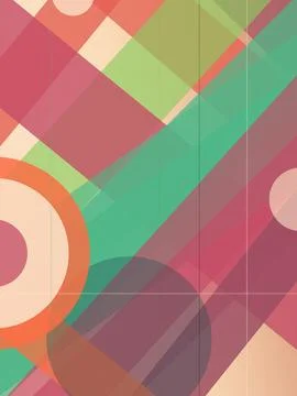 Retro geometric pattern background with colorful diamond blocks and circula.. 库存插图