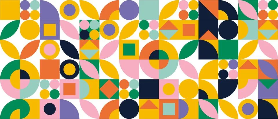 Retro geometric pattern background, vector abstract Stock Illustration