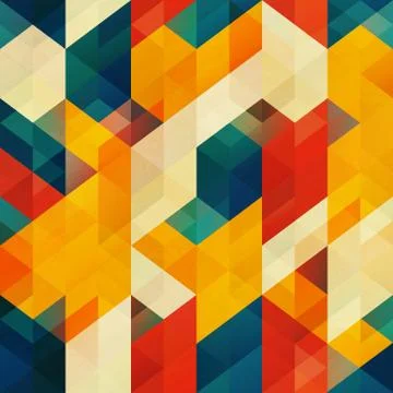 Retro geometric pattern with grunge effect Stock Illustration