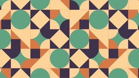Retro geometric pattern with multicolor shapes. Minimal motion graphic Stock Footage 149931874