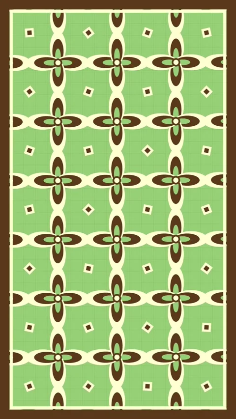 Retro Geometric Pattern Seamless Loop Animation Green Brown Cream Stock Footage 347698936