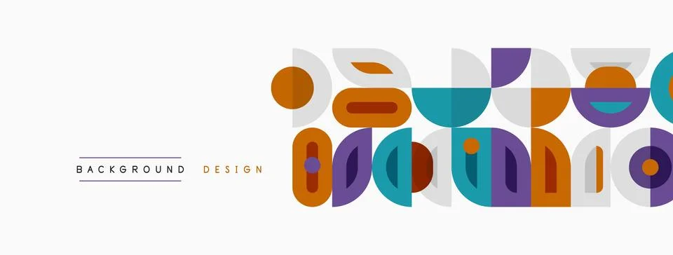 Retro geometric pattern. Shapes overlap, creating vibrant visual texture. C.. Stock Illustration